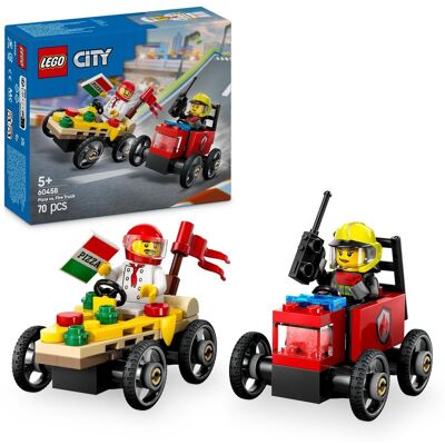 Lego City 60458 KLOCKI wyścigówek pizza kontra wóz strażacki zestaw +eKAT Lego City 60458 KLOCKI wyścigówek pizza kontra wóz strażacki zestaw +eKAT