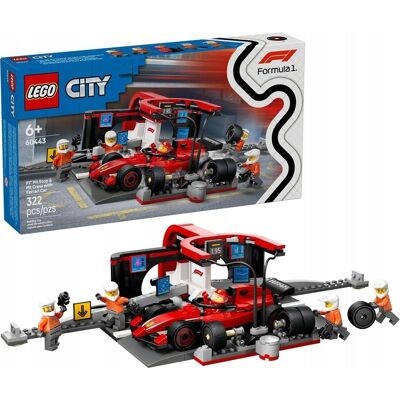 City - Formuła 1 Pit Stop Bolid Ferrari mechanicy F1 ZESTAW LEGO PREZENT DLA CHŁOPCA DZIECI City - Formuła 1 Pit Stop Bolid Ferrari mechanicy F1 ZESTAW LEGO PREZENT DLA CHŁOPCA DZIECI