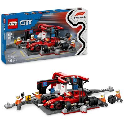 Lego City, klocki, F1 Pit stop i mechanicy z bolidem Ferrari, 60443 Lego City, klocki, F1 Pit stop i mechanicy z bolidem Ferrari, 60443