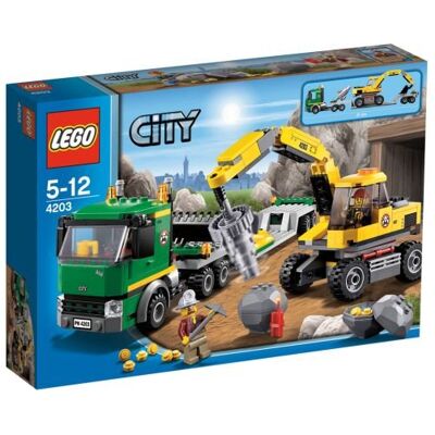 Lego City, klocki Koparka z transporterem, 4203 Lego City, klocki Koparka z transporterem, 4203