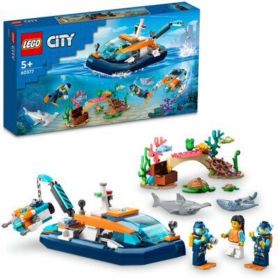 Lego City, klocki, Łódź do nurkowania badacza, 60377 Lego City, klocki, Łódź do nurkowania badacza, 60377