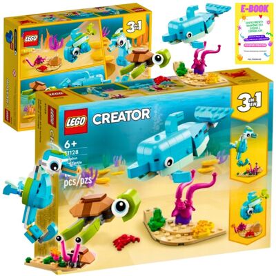 Lego CREATOR 3 w 1 - DELFIN I ZOLW KONIK MORSKI SLIMAK 3w1 (31128) KLOCKI PREZENT + EBOOK Lego CREATOR 3 w 1 - DELFIN I ZOLW KONIK MORSKI SLIMAK 3w1 (31128) KLOCKI PREZENT + EBOOK