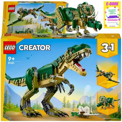Lego CREATOR 3 w 1 - Tyranozaur DINOZAURY 3w1 KLOCKI PREZENT (31151) + EBOOK Lego CREATOR 3 w 1 - Tyranozaur DINOZAURY 3w1 KLOCKI PREZENT (31151) + EBOOK