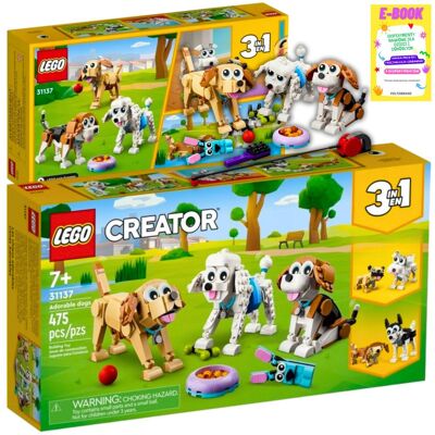 Creator 3 w 1 - Urocze Psiaki 3w1 Pieski Psy KLOCKI LEGO PREZENT (31137) + EBOOK Creator 3 w 1 - Urocze Psiaki 3w1 Pieski Psy KLOCKI LEGO PREZENT (31137) + EBOOK