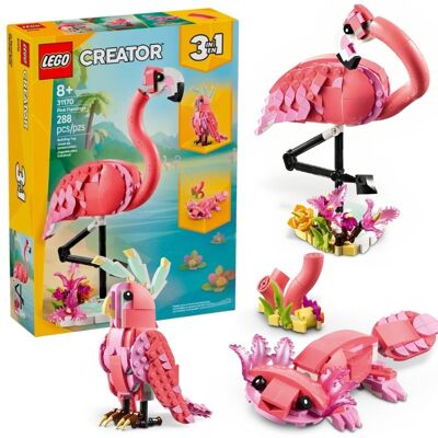Lego Creator 31170 Dzikie zwierzęta: różowy flaming 3w1 Papuga Aksolotl Lego Creator 31170 Dzikie zwierzęta: różowy flaming 3w1 Papuga Aksolotl