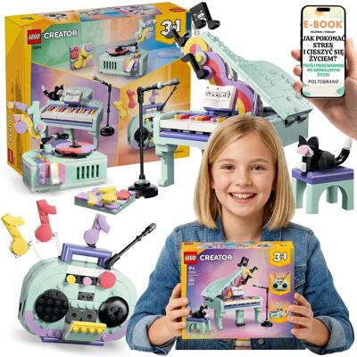Lego CREATOR 31392 Fortepian z Kotem Boombox Gramofon 3w1 Prezent + E-BOOK-1 Lego CREATOR 31392 Fortepian z Kotem Boombox Gramofon 3w1 Prezent + E-BOOK-1