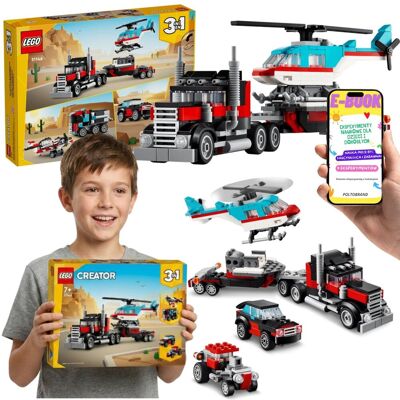 CREATOR 3w1 31146 Ciężarówka i Helikopter LEGO Pojazdy + E-BOOK CREATOR 3w1 31146 Ciężarówka i Helikopter LEGO Pojazdy + E-BOOK