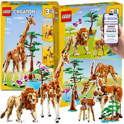 Lego Creator 3w1 31150 – Dzikie Zwierzęta Safari: Żyrafa, Lew, Gazele - PREZENT DLA DZIECKA 9+, NA URODZINY DZIEŃ DZIECKA + EBOOK-2 Lego Creator 3w1 31150 – Dzikie Zwierzęta Safari: Żyrafa, Lew, Gazele - PREZENT DLA DZIECKA 9+, NA URODZINY DZIEŃ DZIECKA + EBOOK-2