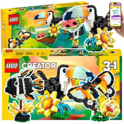 CREATOR 3w1 DZIKIE ZWIERZĘTA Tukan Motyl Rybka Zestaw Konstrukcyjny (31173) Lego Prezent Dla Chłopca i Dziewczynki + EBOOK CREATOR 3w1 DZIKIE ZWIERZĘTA Tukan Motyl Rybka Zestaw Konstrukcyjny (31173) Lego Prezent Dla Chłopca i Dziewczynki + EBOOK