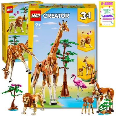 CREATOR 3w1 DZIKIE ZWIERZĘTA Z SAFARI, ŻYRAFA, LEW, FLAMING 31150 LEGO PREZENT + EBOOK CREATOR 3w1 DZIKIE ZWIERZĘTA Z SAFARI, ŻYRAFA, LEW, FLAMING 31150 LEGO PREZENT + EBOOK