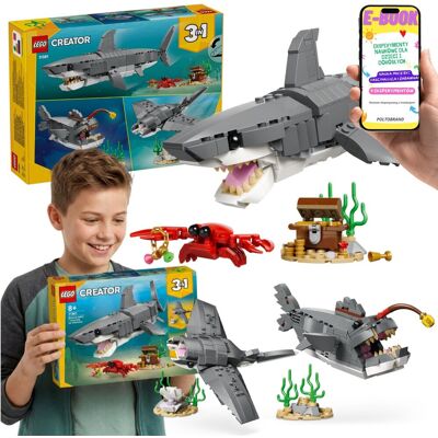 Lego Creator 3w1 Groźny Rekin i Skrzynia ze Skarbem 31381 Rekin Żabnica Płaszczka Prezent Dla Dziecka 8+ E-BOOK Lego Creator 3w1 Groźny Rekin i Skrzynia ze Skarbem 31381 Rekin Żabnica Płaszczka Prezent Dla Dziecka 8+ E-BOOK