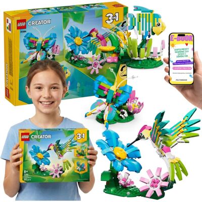 CREATOR 3w1 Kolorowy Koliber 31384 LEGO Zwierzęta Motyl Ryba Prezent + E-BOOK CREATOR 3w1 Kolorowy Koliber 31384 LEGO Zwierzęta Motyl Ryba Prezent + E-BOOK