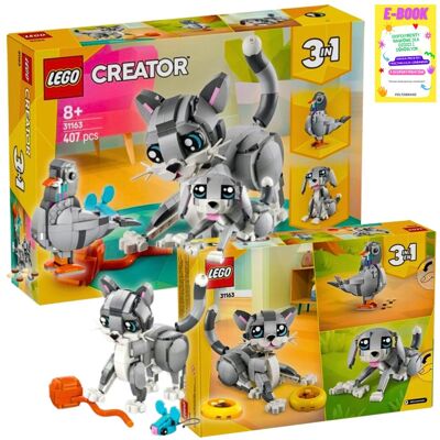 Lego CREATOR 3w1 KOT KOTEK PSOTNY KOT GOŁĄB (31163) Zestaw Klocków PREZENT + EBOOK Lego CREATOR 3w1 KOT KOTEK PSOTNY KOT GOŁĄB (31163) Zestaw Klocków PREZENT + EBOOK