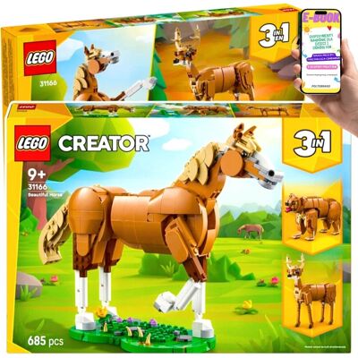 CREATOR 3w1 PIĘKNY KOŃ NIEDŹWIEDŹ JELEŃ (31166) Zestaw 3 ZWIERZĘTA do budowy • 685 elementów • Lego Prezent Dla Chłopca i Dziewczynki + EBOOK CREATOR 3w1 PIĘKNY KOŃ NIEDŹWIEDŹ JELEŃ (31166) Zestaw 3 ZWIERZĘTA do budowy • 685 elementów • Lego Prezent Dla Chłopca i Dziewczynki + EBOOK