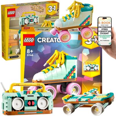 Lego CREATOR 3w1 PREZENT DLA DZIECKA - 31148 Wrotka Retro , Deskorolka, Boombox + EBOOK-1 Lego CREATOR 3w1 PREZENT DLA DZIECKA - 31148 Wrotka Retro , Deskorolka, Boombox + EBOOK-1