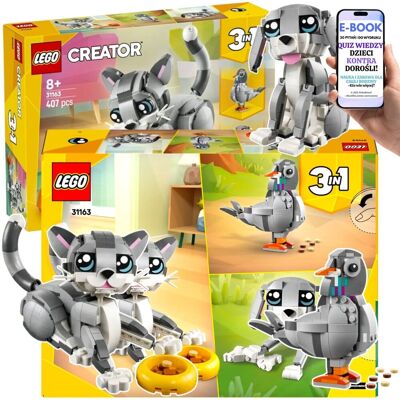 Lego CREATOR 3w1 PREZENT DLA DZIECKA - 31163 PSOTNY KOT + PIES + GOŁĄB + EBOOK-2 Lego CREATOR 3w1 PREZENT DLA DZIECKA - 31163 PSOTNY KOT + PIES + GOŁĄB + EBOOK-2
