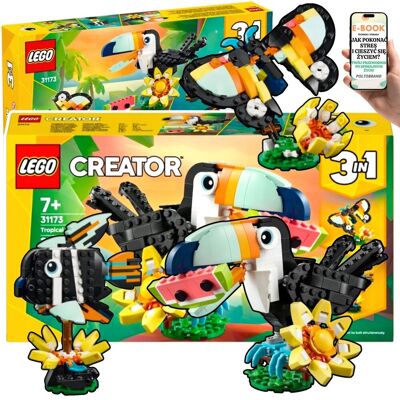 CREATOR 3w1 TROPICALNY TUKAN MOTYL RYBA (31173) RUCHOME ZWIERZĘTA Do Budowy • Lego Prezent Dla Wnuczka Chłopca Syna + EBOOK-1 CREATOR 3w1 TROPICALNY TUKAN MOTYL RYBA (31173) RUCHOME ZWIERZĘTA Do Budowy • Lego Prezent Dla Wnuczka Chłopca Syna + EBOOK-1