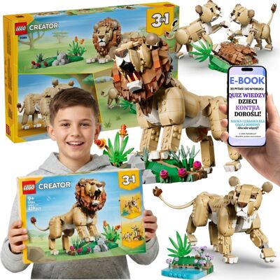 Lego Creator Dumny Lew 3w1 31386 Zwierzęta Safari + E-BOOK-2 Lego Creator Dumny Lew 3w1 31386 Zwierzęta Safari + E-BOOK-2