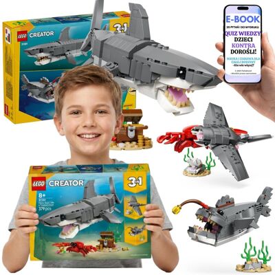 Lego Creator Groźny Rekin 31381 Rekin Ze Skrzynią Skarbów Zabawka Dla Chłopca Dziewczynki Prezent + E-BOOK-2 Lego Creator Groźny Rekin 31381 Rekin Ze Skrzynią Skarbów Zabawka Dla Chłopca Dziewczynki Prezent + E-BOOK-2