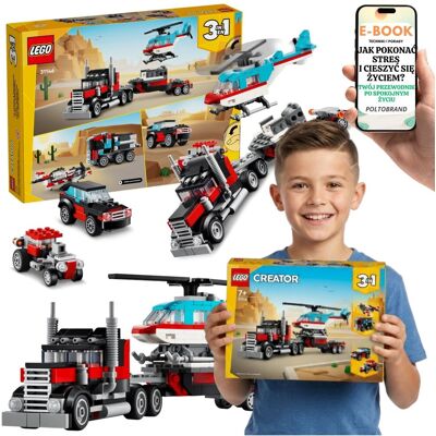 Lego CREATOR POJAZDY 31146 Ciężarówka Z Platformą I Helikopterem + E-BOOK-1 Lego CREATOR POJAZDY 31146 Ciężarówka Z Platformą I Helikopterem + E-BOOK-1