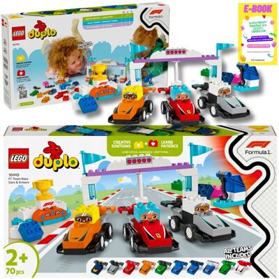 Lego DUPLO Bolidy i kierowcy F1 KLOCKI PREZENT 10445 + EBOOK Lego DUPLO Bolidy i kierowcy F1 KLOCKI PREZENT 10445 + EBOOK