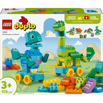 Duplo - Dinozaur 3 w 1 Dinozaury na kółkach Klocki ZESTAW LEGO PREZENT DLA CHŁOPCA DZIEWCZYNKI DZIECI Duplo - Dinozaur 3 w 1 Dinozaury na kółkach Klocki ZESTAW LEGO PREZENT DLA CHŁOPCA DZIEWCZYNKI DZIECI