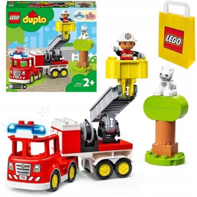 Lego Duplo Straż pożarna Samochód Wóz strażacki 10969 Duże Klocki dla 2 3 4 Lego Duplo Straż pożarna Samochód Wóz strażacki 10969 Duże Klocki dla 2 3 4
