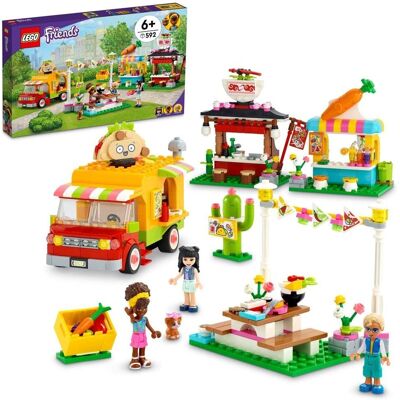 Lego Friends Stragany z jedzeniem 41701 — zestaw konstrukcyjny; zawiera trzy minilaleczki; zabawka na prezent dla dzieci od 6 lat (592 elementy) Lego Friends Stragany z jedzeniem 41701 — zestaw konstrukcyjny; zawiera trzy minilaleczki; zabawka na prezent dla dzieci od 6 lat (592 elementy)