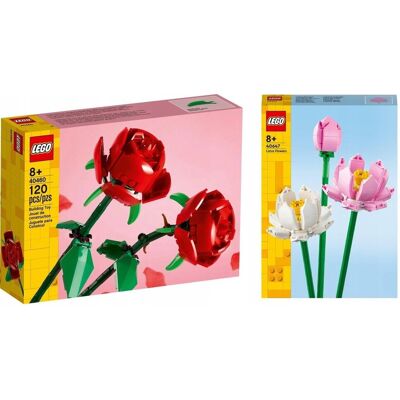 ICONS RÓŻE 40460 + LEGO ICONS 40647 KWIATY LOTOSU KLOCKI PREZENT ICONS RÓŻE 40460 + LEGO ICONS 40647 KWIATY LOTOSU KLOCKI PREZENT