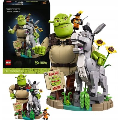 Lego ICONS Shrek 72423 Shrek Osioł i Kot w Butach Figurka Kolekcjonerska Lego ICONS Shrek 72423 Shrek Osioł i Kot w Butach Figurka Kolekcjonerska