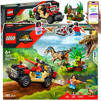 Lego Jurassic World Dinozaury (76972) PREZENT DLA DZIECKA 6+ Jeep, Raptor i Akcja! Idealny Dla Małych Fanów Dino + EBOOK Lego Jurassic World Dinozaury (76972) PREZENT DLA DZIECKA 6+ Jeep, Raptor i Akcja! Idealny Dla Małych Fanów Dino + EBOOK
