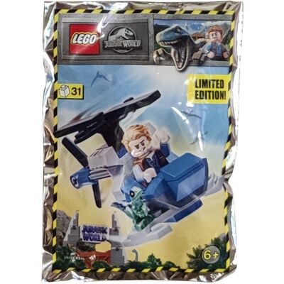 Lego Jurassic World Zestaw - Owen With Helicopter 122113 Polybag Klocki Lego Jurassic World Zestaw - Owen With Helicopter 122113 Polybag Klocki