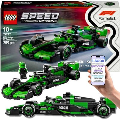 Lego KLOCKI PREZENT - Bolid F1 KICK Sauber (77247) – Zestaw Dla Chłopca Emocje Toru Wyścigowego w Twoim Domu + EBOOK-2 Lego KLOCKI PREZENT - Bolid F1 KICK Sauber (77247) – Zestaw Dla Chłopca Emocje Toru Wyścigowego w Twoim Domu + EBOOK-2