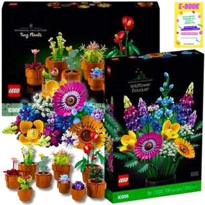 Lego KLOCKI ZESTAW KWIATÓW Bukiet Z Polnych Kwiatów (10313) + Małe Roślinki W Doniczkach (10311) PREZENT + EBOOK Lego KLOCKI ZESTAW KWIATÓW Bukiet Z Polnych Kwiatów (10313) + Małe Roślinki W Doniczkach (10311) PREZENT + EBOOK