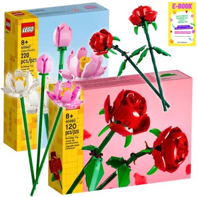 Lego Kwiaty Prezent Zestaw Botanical - Róże I Kwiaty Lotosu Dla Niej Niego Prezent + Ebook Lego Kwiaty Prezent Zestaw Botanical - Róże I Kwiaty Lotosu Dla Niej Niego Prezent + Ebook