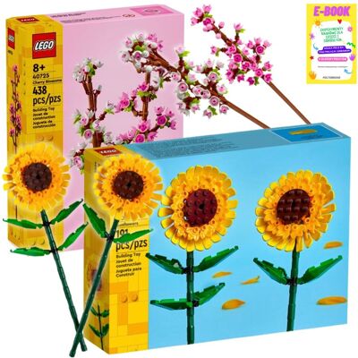 Kwiaty Prezent Zestaw Kwiatów - Lego Słoneczniki + Lego Kwitnąca Wiśnia Klocki + Ebook Kwiaty Prezent Zestaw Kwiatów - Lego Słoneczniki + Lego Kwitnąca Wiśnia Klocki + Ebook