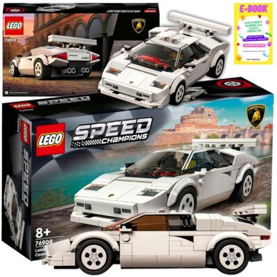 lamborghini countach speed champions (76908) auto samochód lego na prezent klocki + ebook lamborghini countach speed champions (76908) auto samochód lego na prezent klocki + ebook