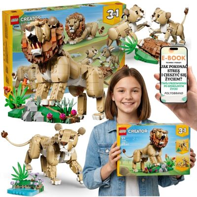 Lego Lew Lwica Lwiątka Creator 3w1 Safari (31386) + E-BOOK-1 Lego Lew Lwica Lwiątka Creator 3w1 Safari (31386) + E-BOOK-1