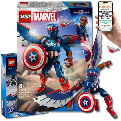 Lego MARVEL Kapitan Ameryka jako Falcon 76296 – RUCHOMA FIGURKA MARVELA - KLOCKI PREZENT + EBOOK-2 Lego MARVEL Kapitan Ameryka jako Falcon 76296 – RUCHOMA FIGURKA MARVELA - KLOCKI PREZENT + EBOOK-2
