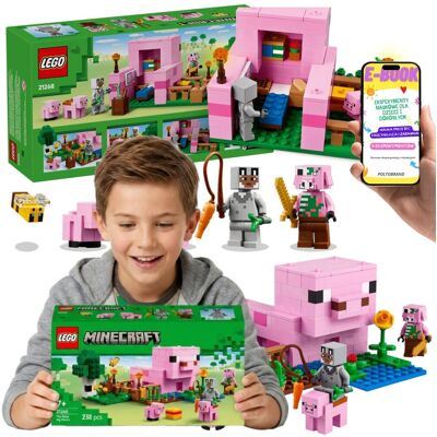 Lego MINECRAFT 21268 Dom Prosiaczka Domek Świnki Prezent Dla Dziecka + E-BOOK Lego MINECRAFT 21268 Dom Prosiaczka Domek Świnki Prezent Dla Dziecka + E-BOOK