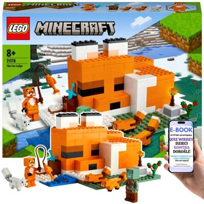 Minecraft DOM ŚPIĄCEGO LISA – Zestaw LEGO (21178) z Bohaterem, Lisami PREZENT DLA DZIECKA CHŁOPCA + EBOOK-2 Minecraft DOM ŚPIĄCEGO LISA – Zestaw LEGO (21178) z Bohaterem, Lisami PREZENT DLA DZIECKA CHŁOPCA + EBOOK-2