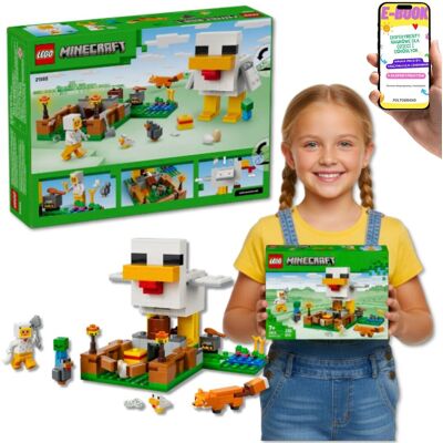 Minecraft Farma kurczaków • kurnik • figurki (21585) Lego prezent 7+ Dla Chłopca Dziewczynki + EBOOK Minecraft Farma kurczaków • kurnik • figurki (21585) Lego prezent 7+ Dla Chłopca Dziewczynki + EBOOK