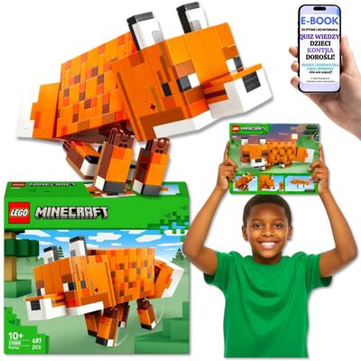 Minecraft Fox Duża figurka LISA 497 el. • hit dla dzieci 10+ (21588) Prezent Lego Dla Syna Wnuczka + EBOOK-2 Minecraft Fox Duża figurka LISA 497 el. • hit dla dzieci 10+ (21588) Prezent Lego Dla Syna Wnuczka + EBOOK-2