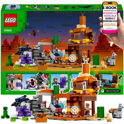 Lego Minecraft Kopalnia, Badlands, Creeper™ 21263– KREATYWNY PREZENT DLA DZIECKA – Pająk, szlamy i eksplozje + EBOOK-3 Lego Minecraft Kopalnia, Badlands, Creeper™ 21263– KREATYWNY PREZENT DLA DZIECKA – Pająk, szlamy i eksplozje + EBOOK-3
