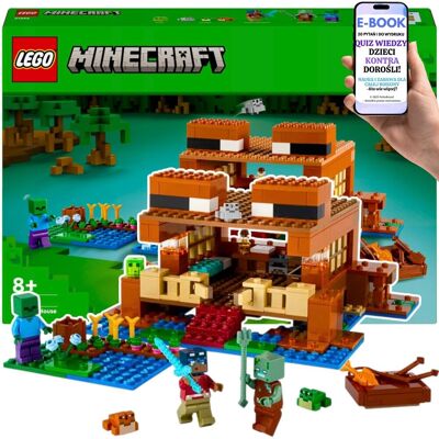 Minecraft Żabi Domek Zestaw Lego (21256) 400 el. figurki, domek, zombie, żaby 8+ EBOOK-2 Minecraft Żabi Domek Zestaw Lego (21256) 400 el. figurki, domek, zombie, żaby 8+ EBOOK-2