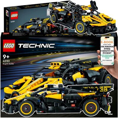 PREZENT AUTKO SAMOCHÓD BOLID - LEGO Technic Bugatti Bolid (42151) - Auto Wyścigowe z Silnikiem W16 Kultowy Model 2w1 do Zbudowania + EBOOK-1 PREZENT AUTKO SAMOCHÓD BOLID - LEGO Technic Bugatti Bolid (42151) - Auto Wyścigowe z Silnikiem W16 Kultowy Model 2w1 do Zbudowania + EBOOK-1