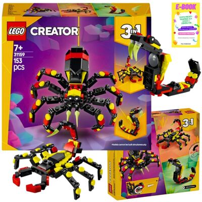 Lego Prezent Dzikie Zwierzęta - Niezwykły Pająk Skorpion Wąż Creator 3 W 1 + Ebook Lego Prezent Dzikie Zwierzęta - Niezwykły Pająk Skorpion Wąż Creator 3 W 1 + Ebook