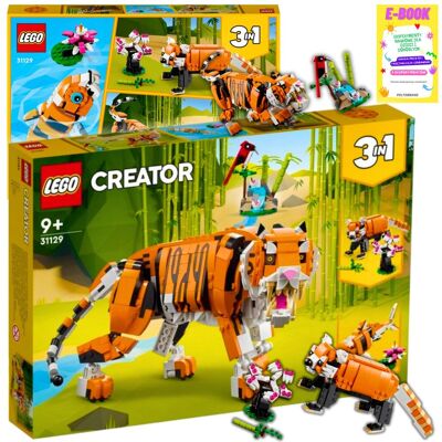 Prezent - Majestatyczny Tygrys, Panda, Ryba - Lego Creator 3W1 + Ebook Prezent - Majestatyczny Tygrys, Panda, Ryba - Lego Creator 3W1 + Ebook