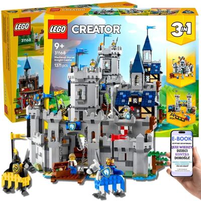 Lego ŚREDNIOWIECZNY ZAMEK 3w1 – Zbuduj Twierdzę Rycerzy • Turniej Rycerski i Miasto z Wiatrakiem – 1371 el. Prezent Dla Niego Chłopaka + EBOOK-2 Lego ŚREDNIOWIECZNY ZAMEK 3w1 – Zbuduj Twierdzę Rycerzy • Turniej Rycerski i Miasto z Wiatrakiem – 1371 el. Prezent Dla Niego Chłopaka + EBOOK-2