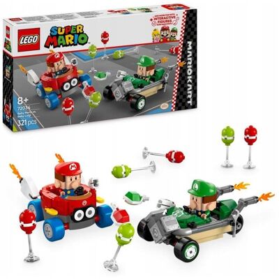 SUPER MARIO - Samochody Mario Kart Mario kontra Luigi ZESTAW LEGO PREZENT DLA CHŁOPCA DZIECI SUPER MARIO - Samochody Mario Kart Mario kontra Luigi ZESTAW LEGO PREZENT DLA CHŁOPCA DZIECI